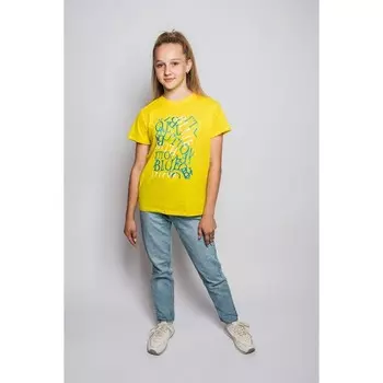 Футболка для девочки, рост 164 см, цвет жёлтый