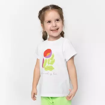 Футболка для девочки, рост 74 см, цвет белый