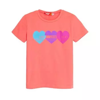 Футболка для девочки, рост 98 см, цвет коралл