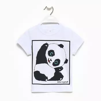 Футболка для мальчика, цвет белый, рост 98