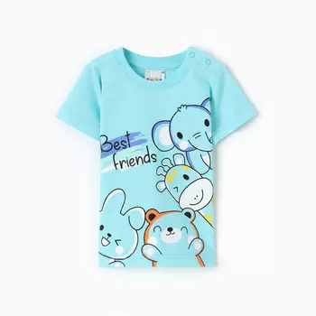 Футболка для мальчика, цвет бирюзовый, рост 74 см