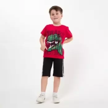 Футболка для мальчика, цвет бордовый, рост 128 см