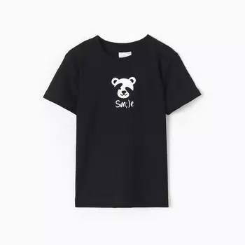 Футболка для мальчика, цвет черный, рост 122 см