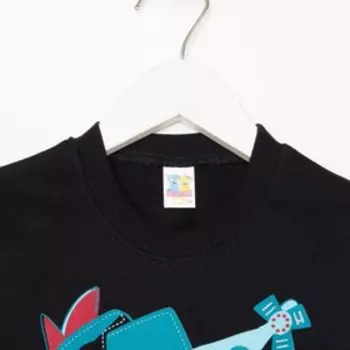 Футболка для мальчика, цвет чёрный, рост 110