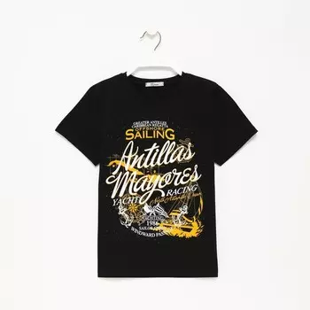 Футболка для мальчика, цвет чёрный, рост 134