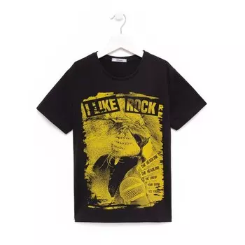 Футболка для мальчика, цвет чёрный, рост 134-140 см