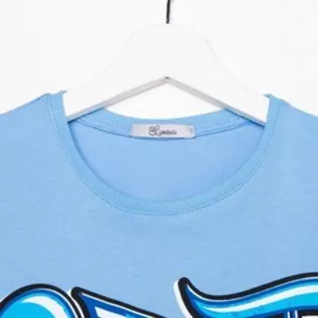 Футболка для мальчика, цвет голубой, рост 158 см