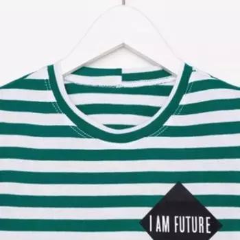 Футболка для мальчика, цвет хаки / белый, рост 116