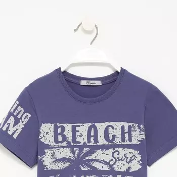 Футболка для мальчика, цвет индиго, рост 122см