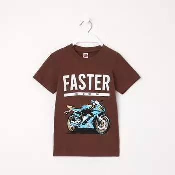 Футболка для мальчика, цвет коричневый, рост 116 см