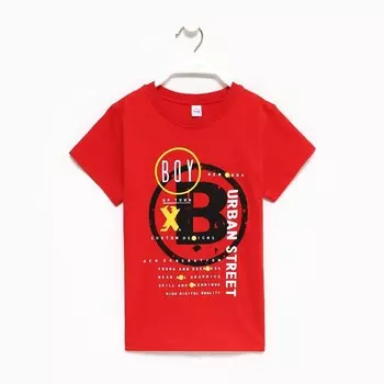 Футболка для мальчика, цвет красный, рост 152