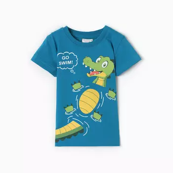 Футболка для мальчика, цвет морской, рост 80 см