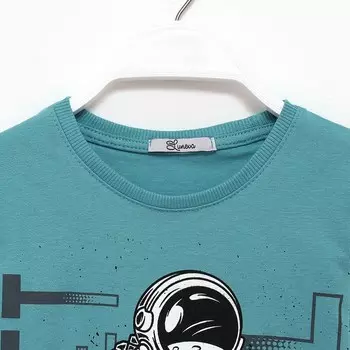 Футболка для мальчика, цвет серо-зелёный, рост 104 см