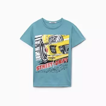 Футболка для мальчика, цвет серо-зелёный, рост 110 см