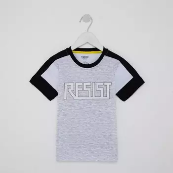 Футболка для мальчика, цвет серый/чёрный, рост 104 см