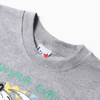 Футболка для мальчика, цвет серый меланж, рост 116 см