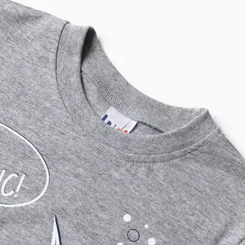 Футболка для мальчика, цвет серый меланж, рост 128 см