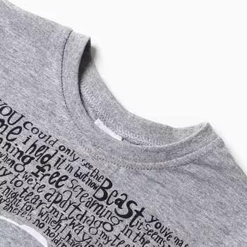 Футболка для мальчика, цвет серый меланж, рост 116 см