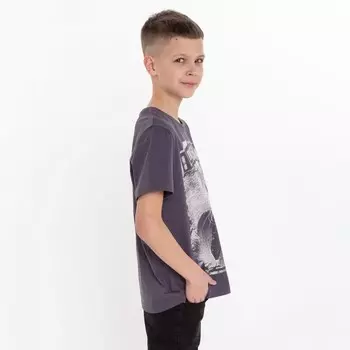 Футболка для мальчика, цвет серый, рост 146-152 см