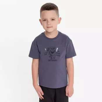 Футболка для мальчика, цвет тёмно-серый, рост 134 см
