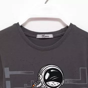 Футболка для мальчика, цвет тёмно-серый, рост 104 см