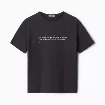 Футболка для мальчика, цвет тёмно-серый, рост 146