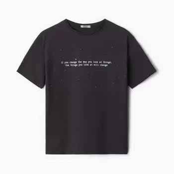 Футболка для мальчика, цвет тёмно-серый, рост 140