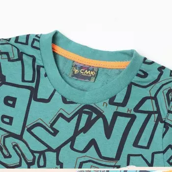 Футболка для мальчика, цвет зелёный, рост 146см