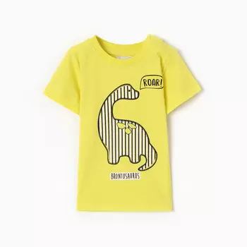 Футболка для мальчика, цвет желтый, рост 86 см