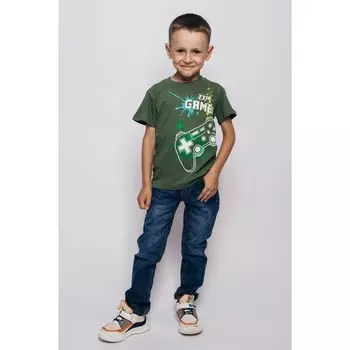 Футболка для мальчика, рост 110 см, цвет хаки