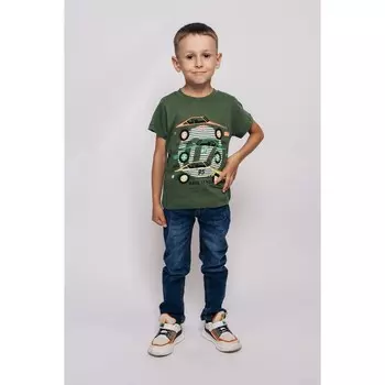 Футболка для мальчика, рост 128 см, цвет хаки
