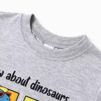 Футболка для мальчиков , цвет серый, рост 86 см