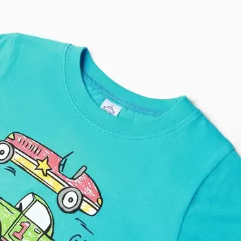 Футболка для мальчиков , цвет тёмно-бирюзовый, рост 86 см