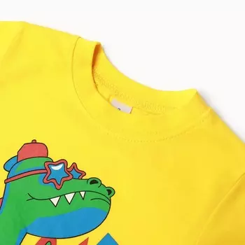 Футболка для мальчиков , цвет жёлтый, рост 86 см