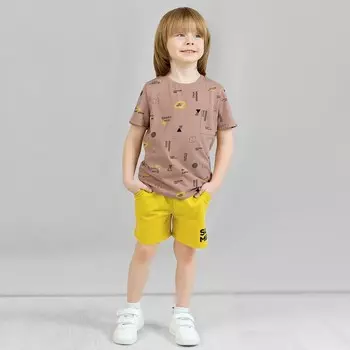 Футболка для мальчиков, рост 104 см, цвет коричневый