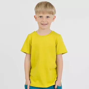 Футболка для мальчиков, рост 128 см, цвет горчичный