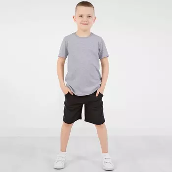 Футболка для мальчиков, рост 134 см, цвет серый меланж