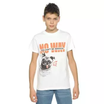 Футболка для мальчиков, рост 140 см, цвет белый