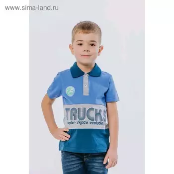 Футболка для мальчиков, рост 140 см, цвет голубой, мультиколор