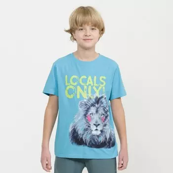 Футболка для мальчиков, рост 158 см, цвет голубой