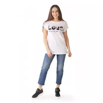 Футболка Love Meaw, размер 42, цвет белый