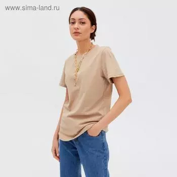 Футболка женская MIST basic, размер 40-42, песок