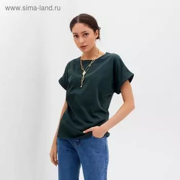 Футболка женская MIST basic, размер 40-42, зелёная