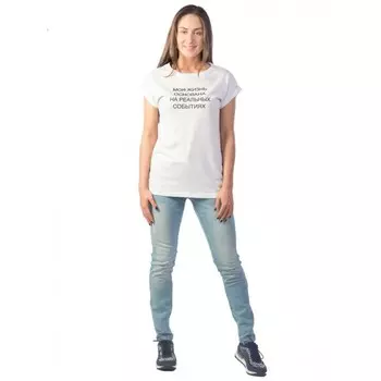 Футболка « Моя жизнь» 44, цвет белая