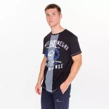 Футболка мужская, цвет чёрный, размер 44 (S)