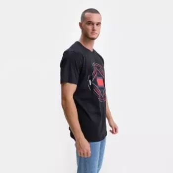 Футболка мужская, цвет чёрный/принт МИКС, размер 50 (XL)