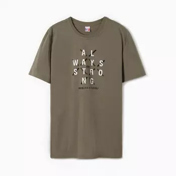 Футболка мужская, цвет хаки, размер 48