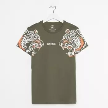 Футболка мужская, цвет хаки, размер S