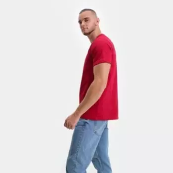 Футболка мужская, цвет красный/принт МИКС, размер 2XL