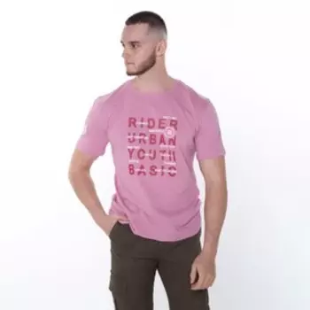 Футболка мужская, цвет розовый, размер 44